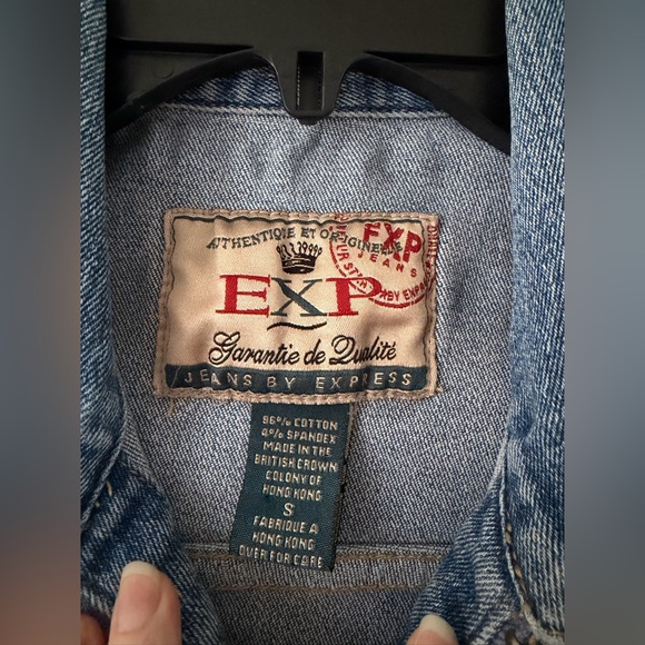 Express Vintage Denim Vest with Fun Patches - Picture 2 of 5